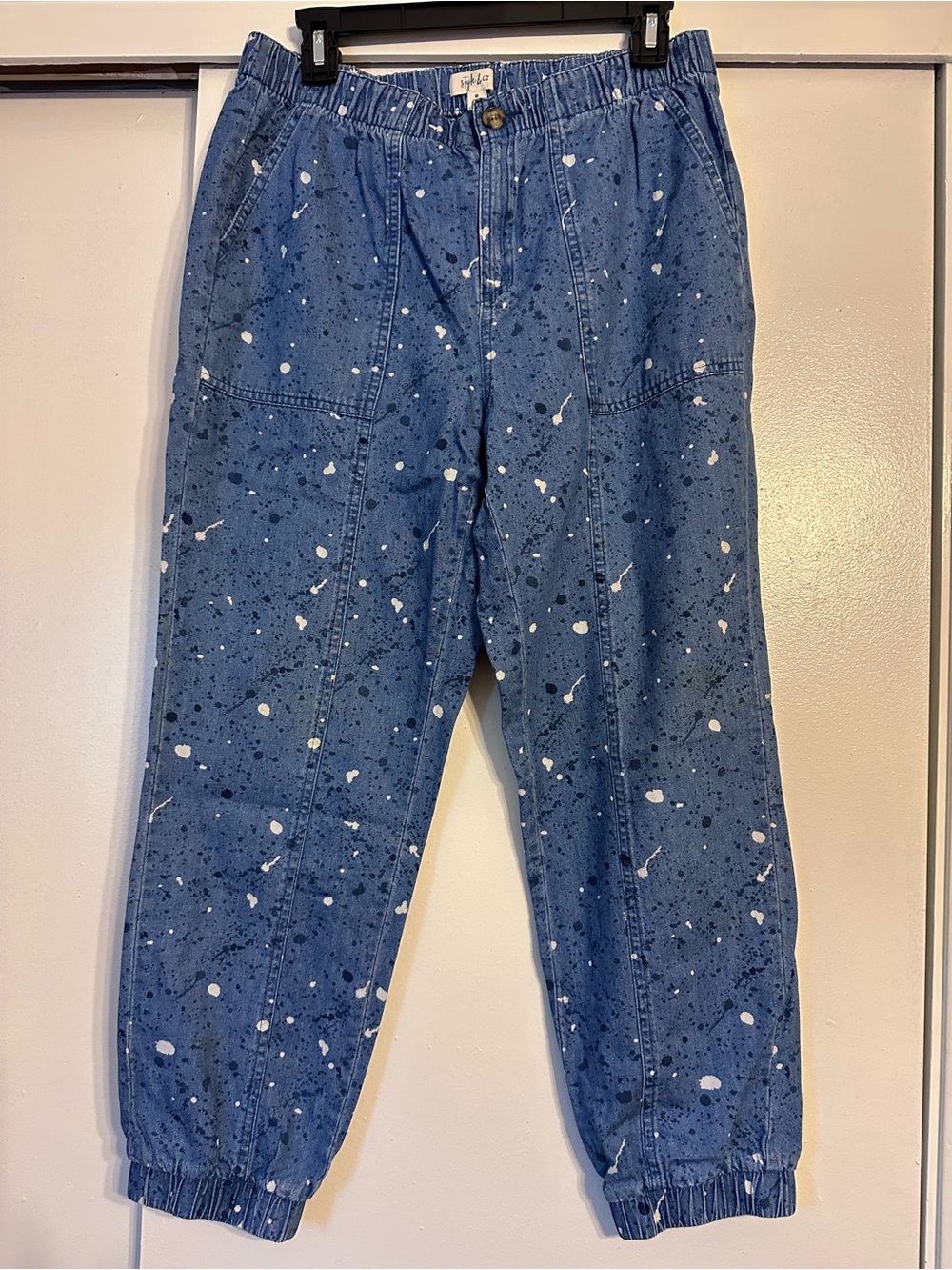 Style & Co. Blue Paint-Splatter Jeggings